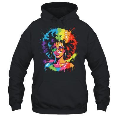 Juneteenth Black Queen Afro Pride Art Dripping Melanin Women Shirt & Tank Top | teecentury