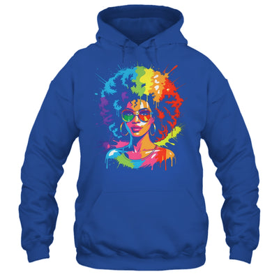 Juneteenth Black Queen Afro Pride Art Dripping Melanin Women Shirt & Tank Top | teecentury