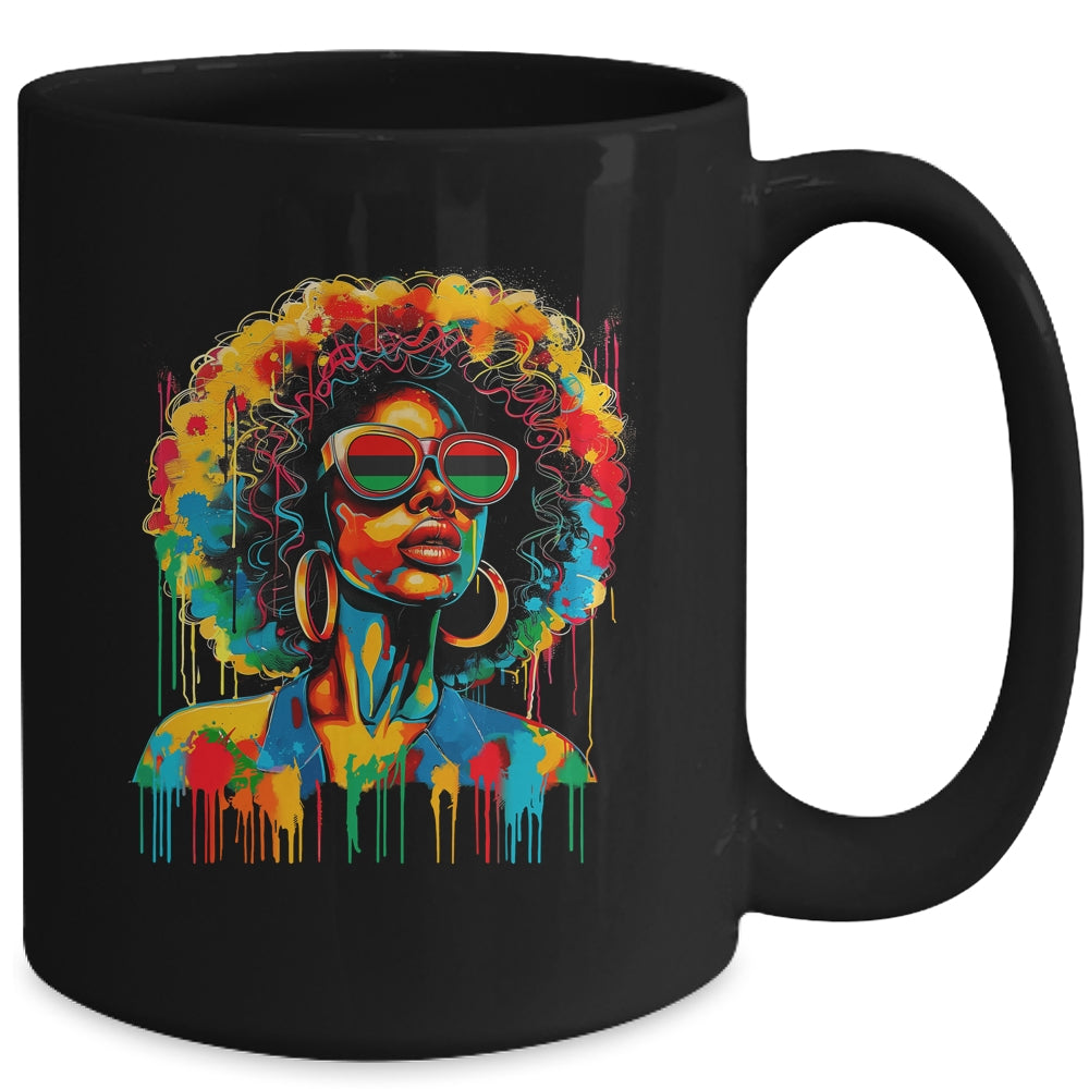 Juneteenth Black Womens Queen Afro African Melanin Dripping Mug | teecentury