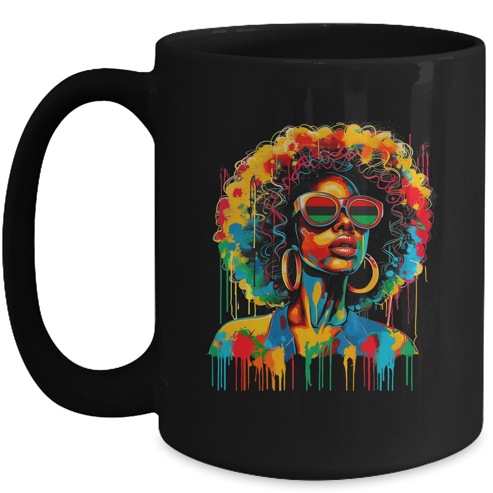 Juneteenth Black Womens Queen Afro African Melanin Dripping Mug | teecentury