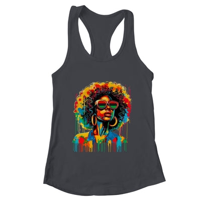 Juneteenth Black Womens Queen Afro African Melanin Dripping Shirt & Tank Top | teecentury