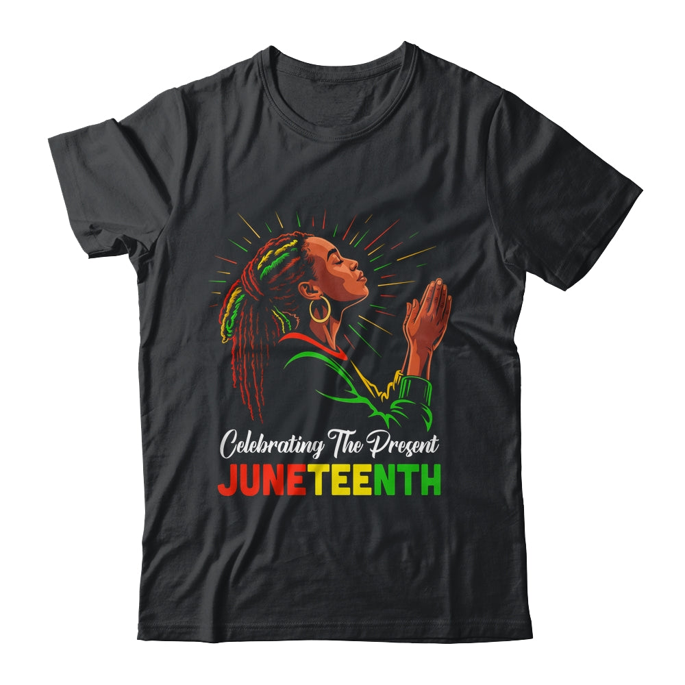 Juneteenth Celebrating The Present Black African Women Shirt & Tank Top | teecentury