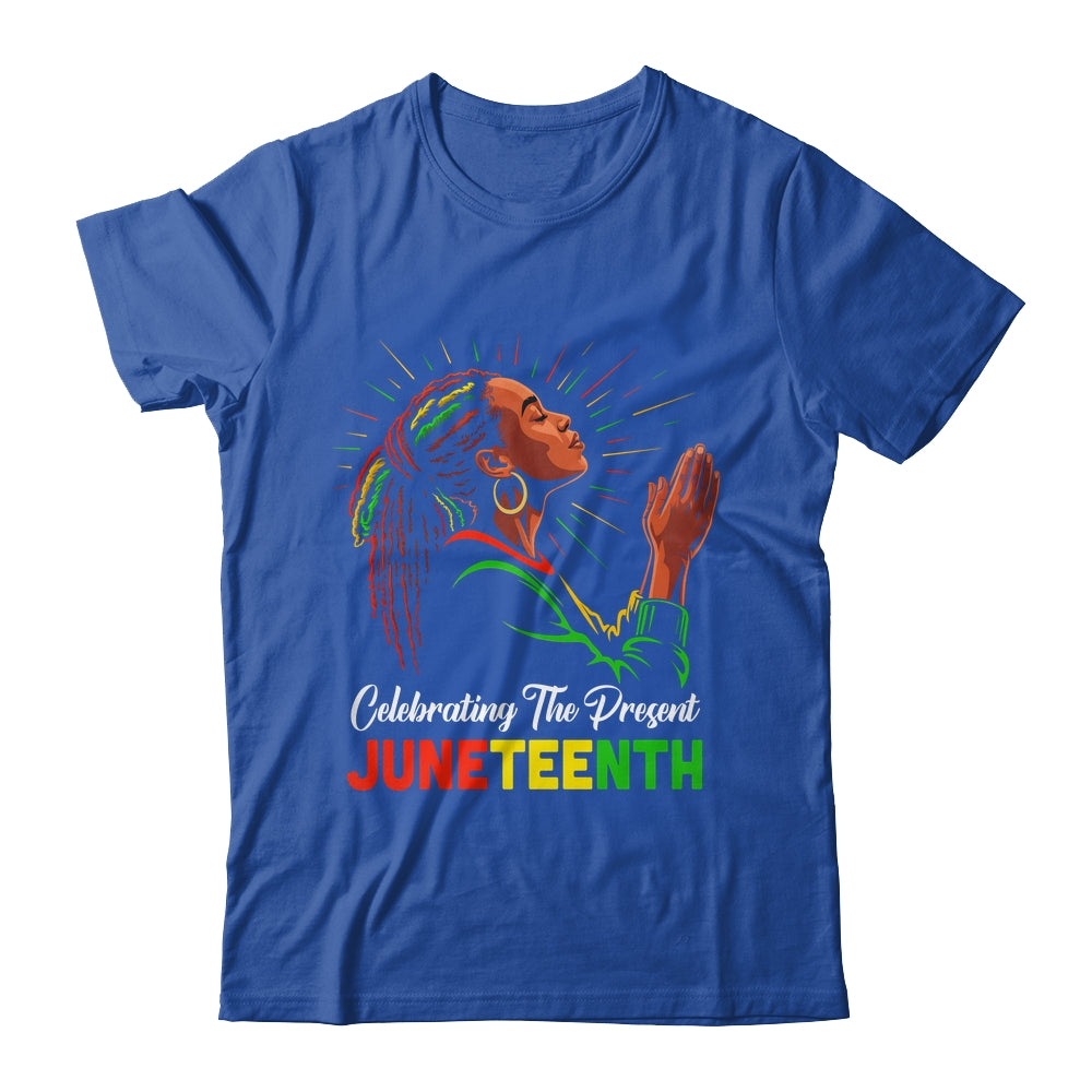 Juneteenth Celebrating The Present Black African Women Shirt & Tank Top | teecentury
