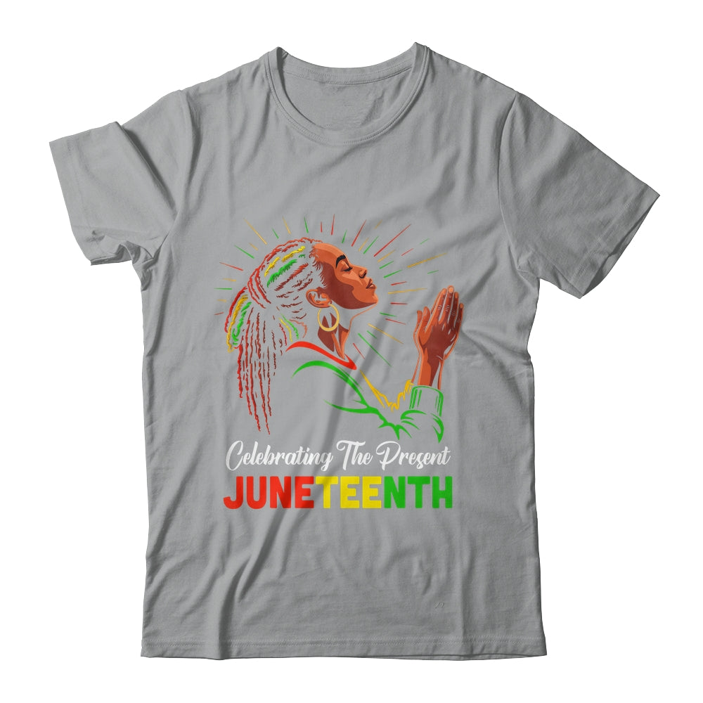 Juneteenth Celebrating The Present Black African Women Shirt & Tank Top | teecentury