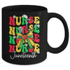 Juneteenth Nurse Groovy African Scrubs Top Bow Black Women Mug | teecentury
