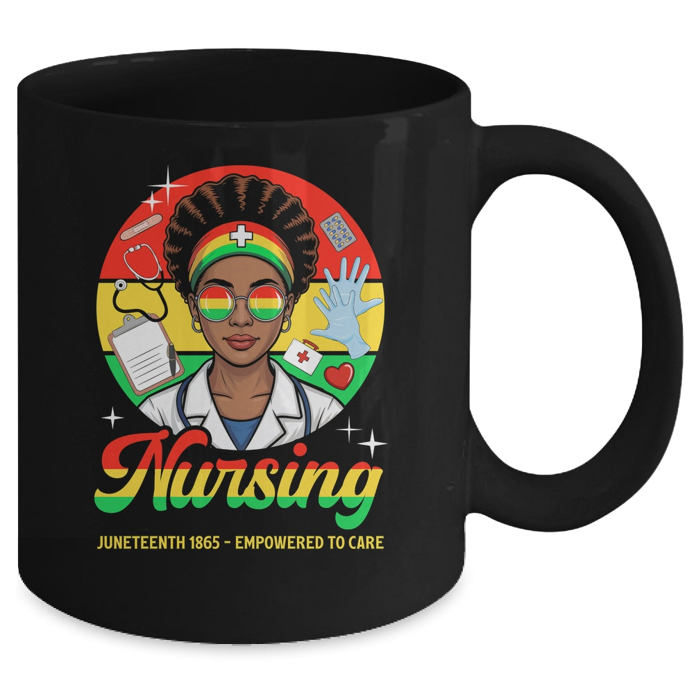 Juneteenth Nurse Pride Afro American Healthcare Worker Mug | teecentury