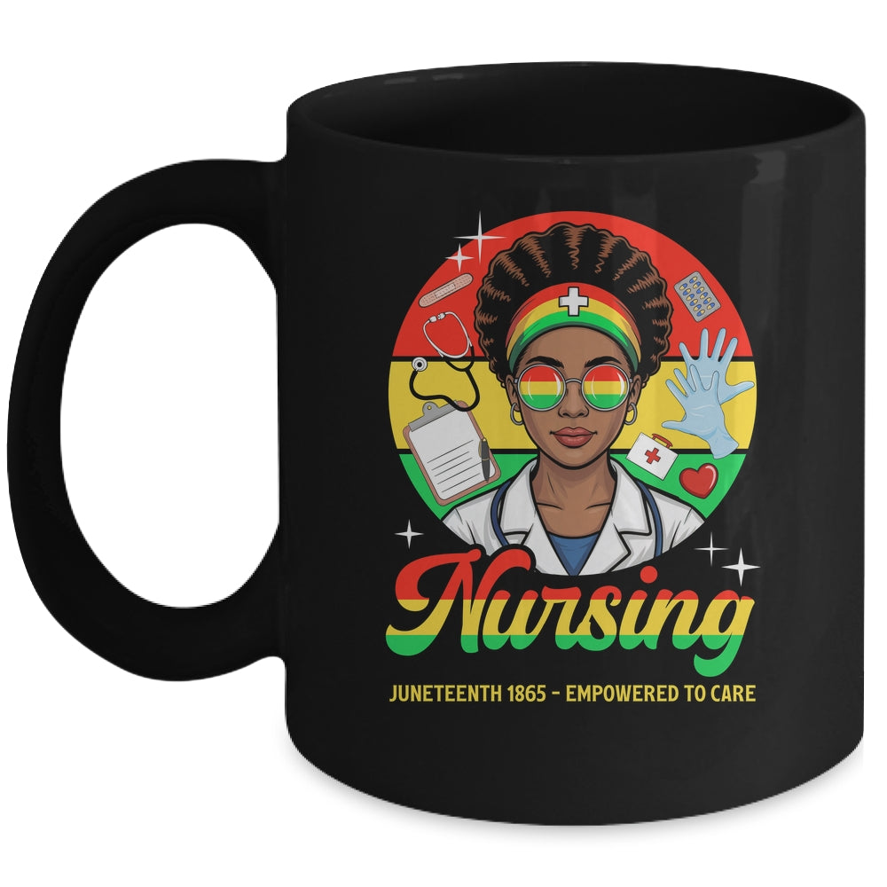 Juneteenth Nurse Pride Afro American Healthcare Worker Mug | teecentury