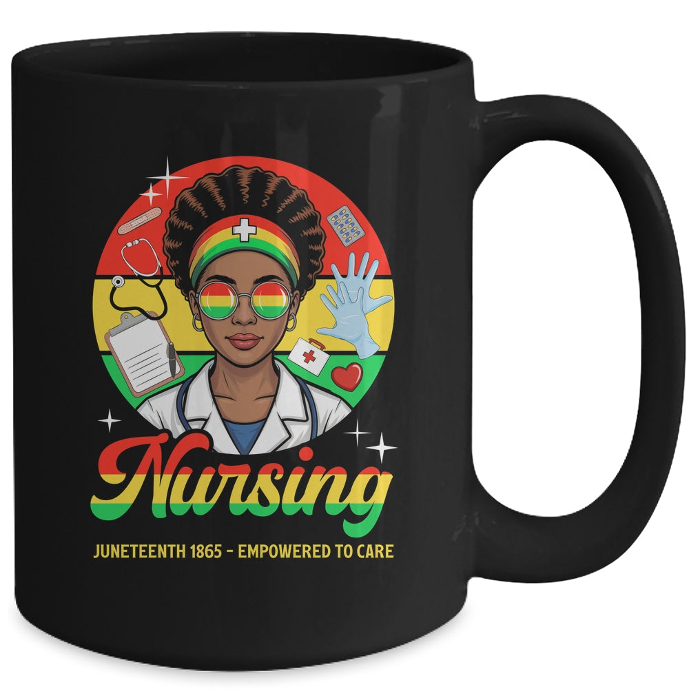 Juneteenth Nurse Pride Afro American Healthcare Worker Mug | teecentury