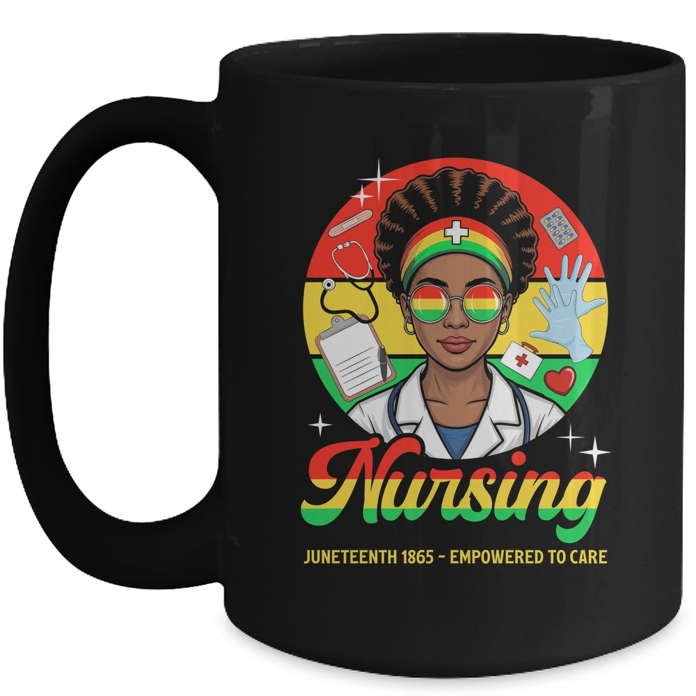 Juneteenth Nurse Pride Afro American Healthcare Worker Mug | teecentury
