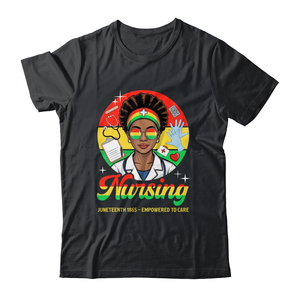 Juneteenth Nurse Pride Afro American Healthcare Worker Shirt & Tank Top | teecentury