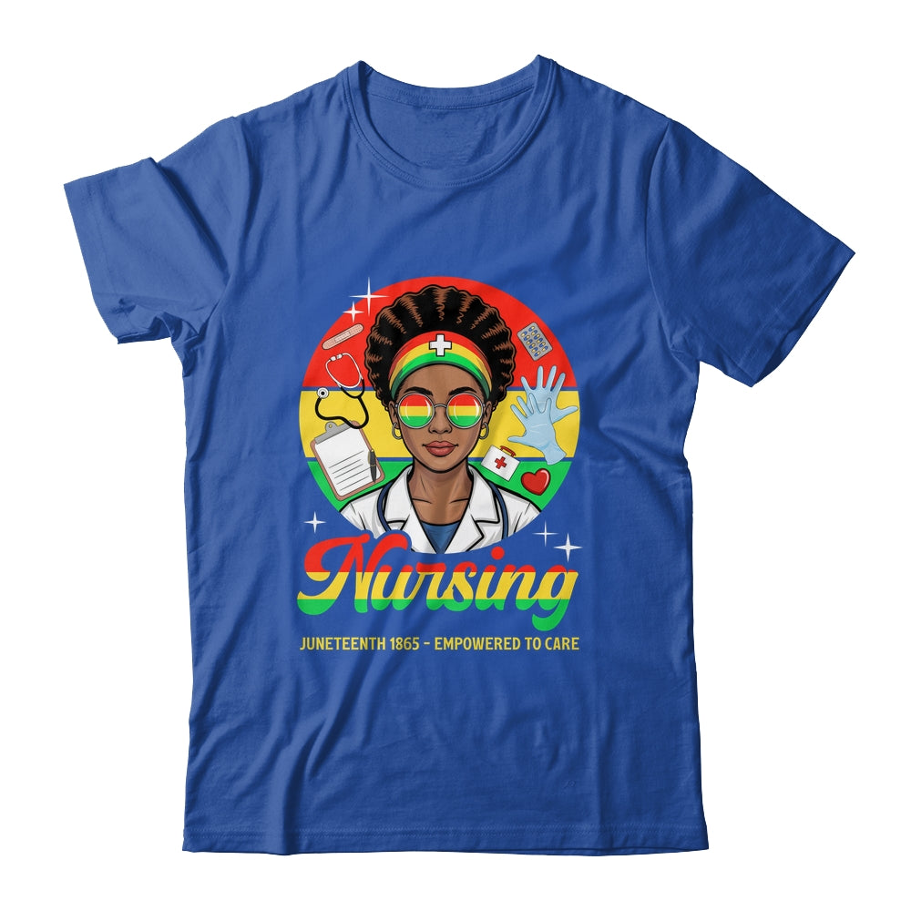Juneteenth Nurse Pride Afro American Healthcare Worker Shirt & Tank Top | teecentury