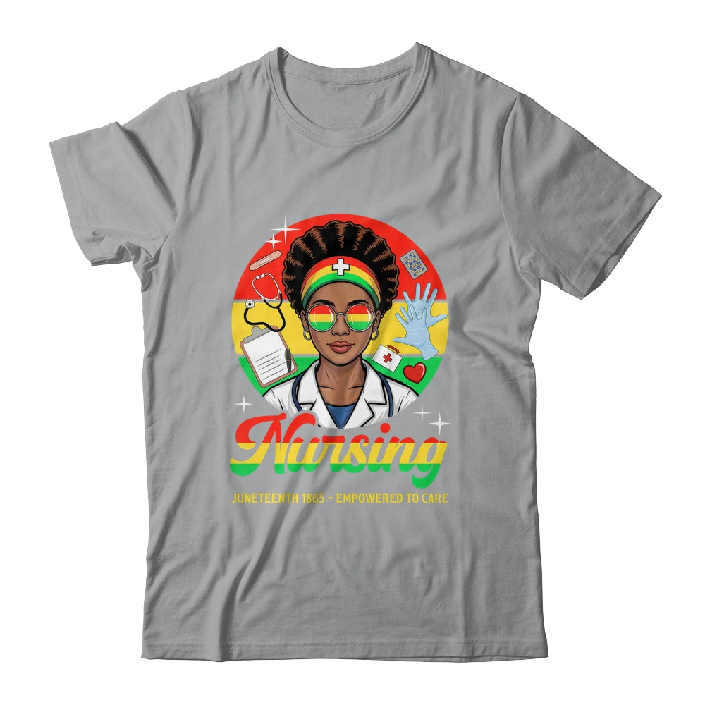 Juneteenth Nurse Pride Afro American Healthcare Worker Shirt & Tank Top | teecentury