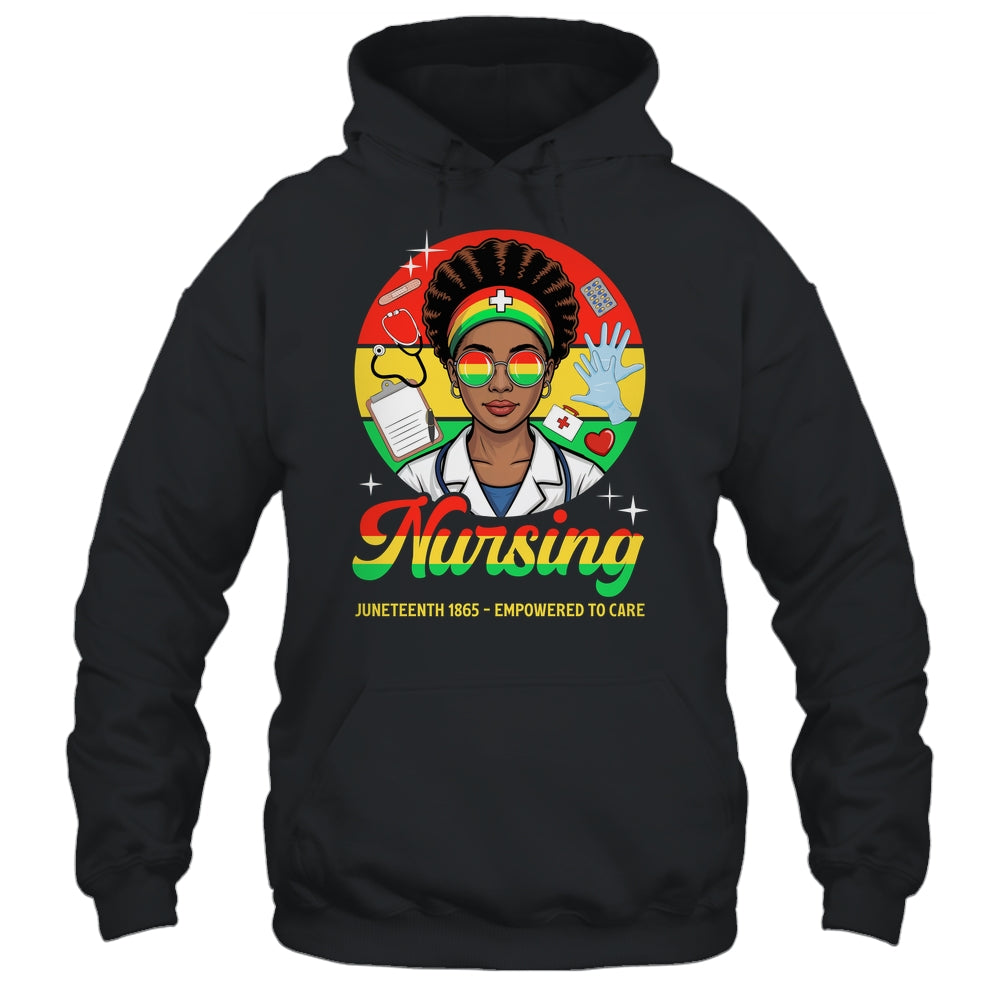 Juneteenth Nurse Pride Afro American Healthcare Worker Shirt & Tank Top | teecentury