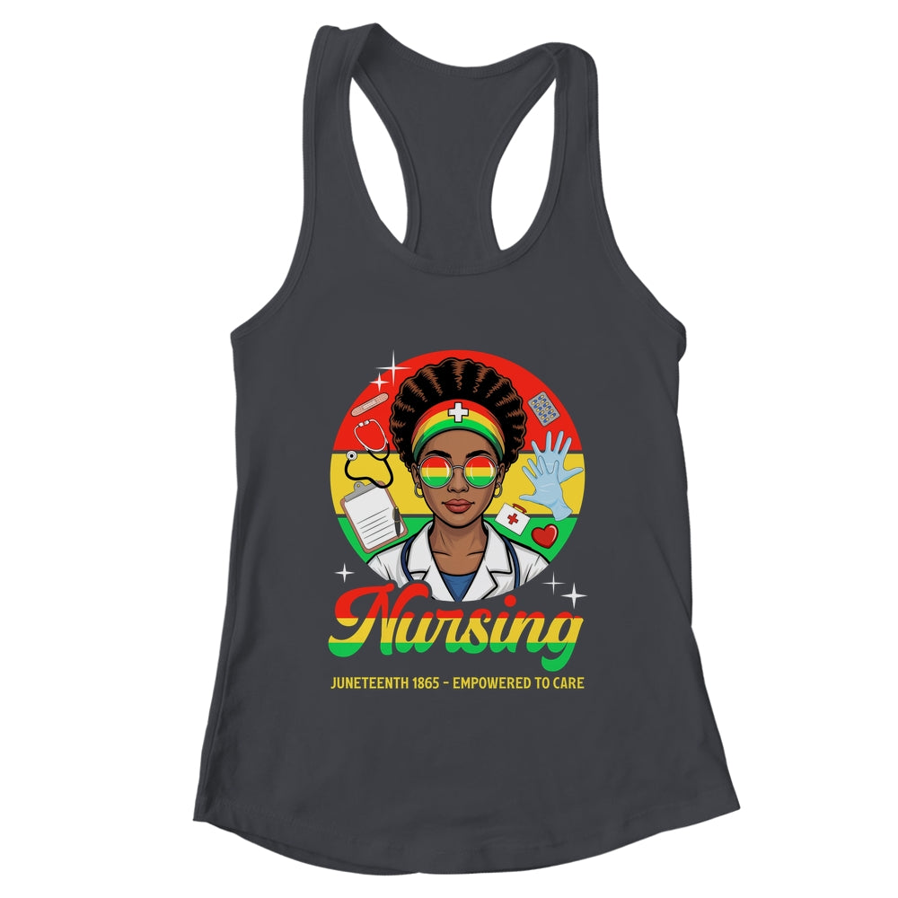 Juneteenth Nurse Pride Afro American Healthcare Worker Shirt & Tank Top | teecentury