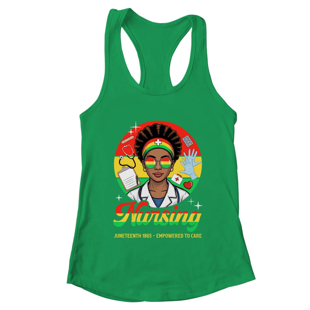 Juneteenth Nurse Pride Afro American Healthcare Worker Shirt & Tank Top | teecentury