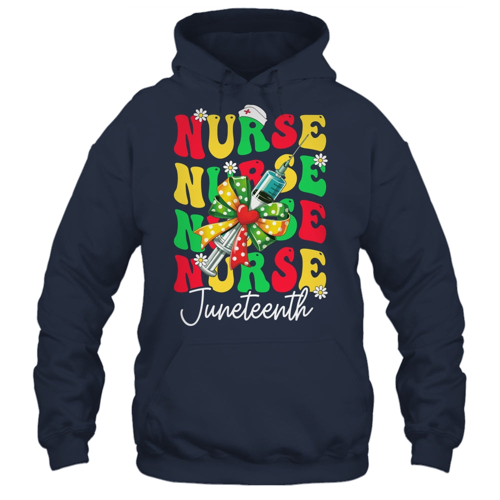 Juneteenth Scrubs Groovy African Bow Juneteenth Nurse Women Shirt & Tank Top | teecentury