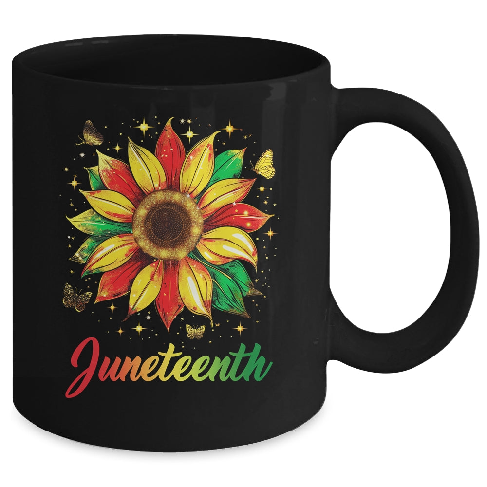 Juneteenth Sunflower Black African American Women Men Girls Mug | teecentury