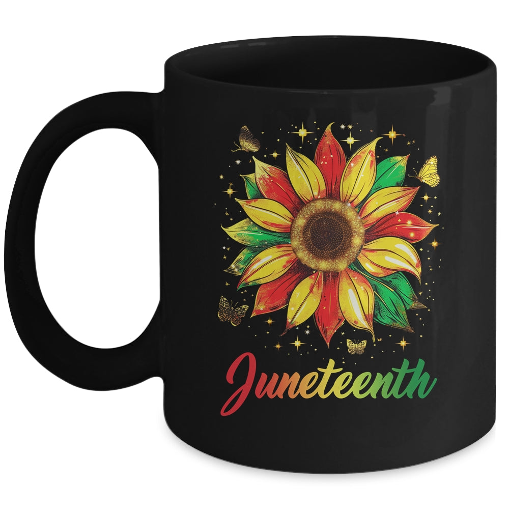 Juneteenth Sunflower Black African American Women Men Girls Mug | teecentury
