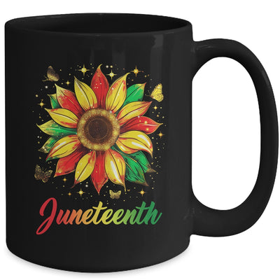 Juneteenth Sunflower Black African American Women Men Girls Mug | teecentury