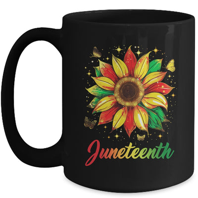 Juneteenth Sunflower Black African American Women Men Girls Mug | teecentury