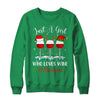 Just A Girl Who Loves Wine At Christmas Drinking Lover Gift Shirt & Sweatshirt | teecentury