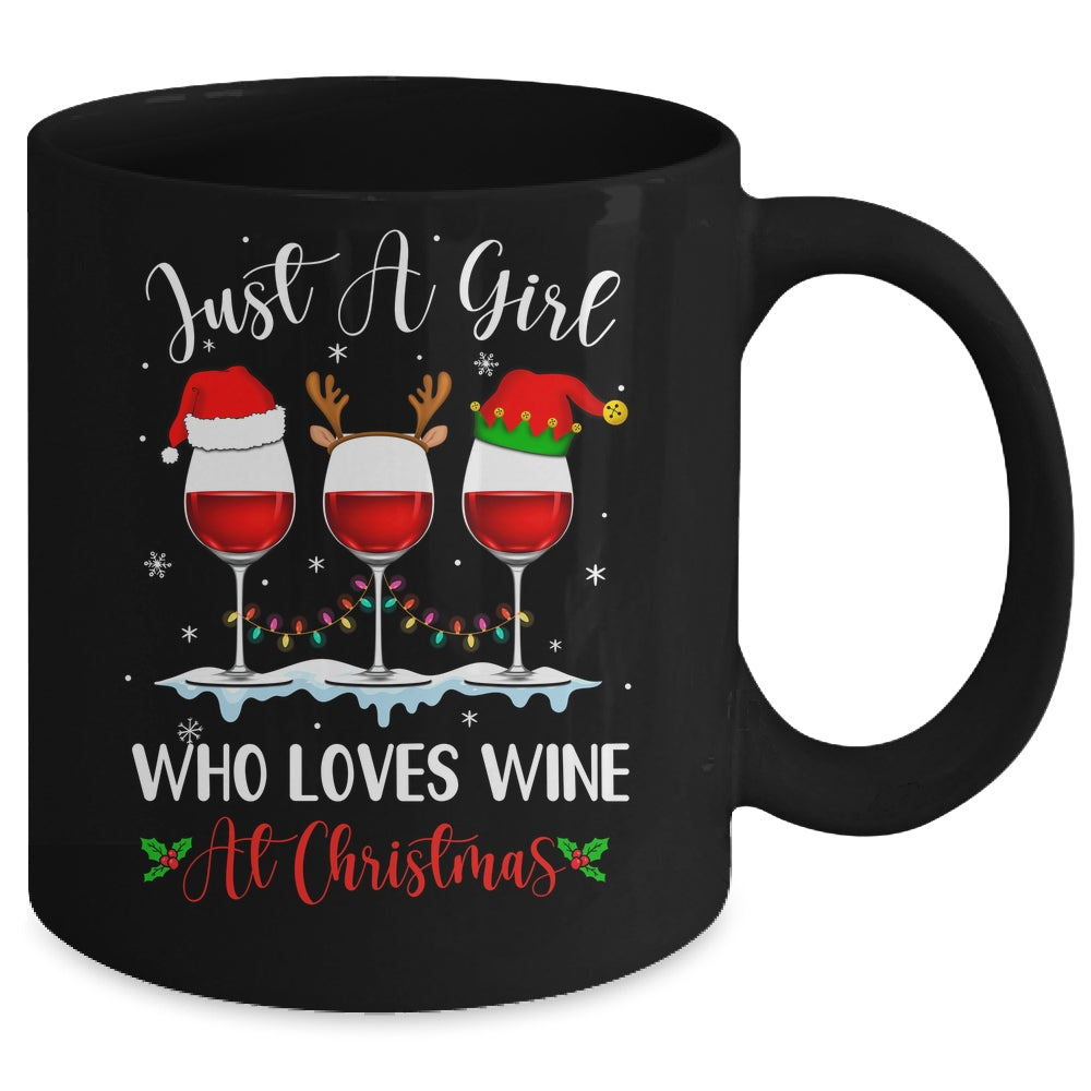 Just A Girl Who Loves Wine At Christmas Drinking Lover Gift Mug | teecentury