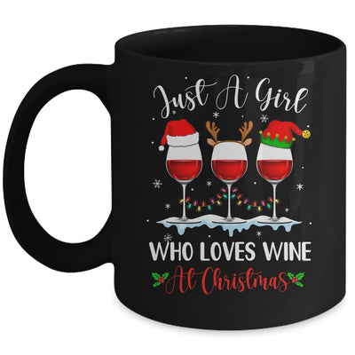 Just A Girl Who Loves Wine At Christmas Drinking Lover Gift Mug | teecentury