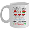 Just A Girl Who Loves Wine At Christmas Drinking Lover Mug | teecentury