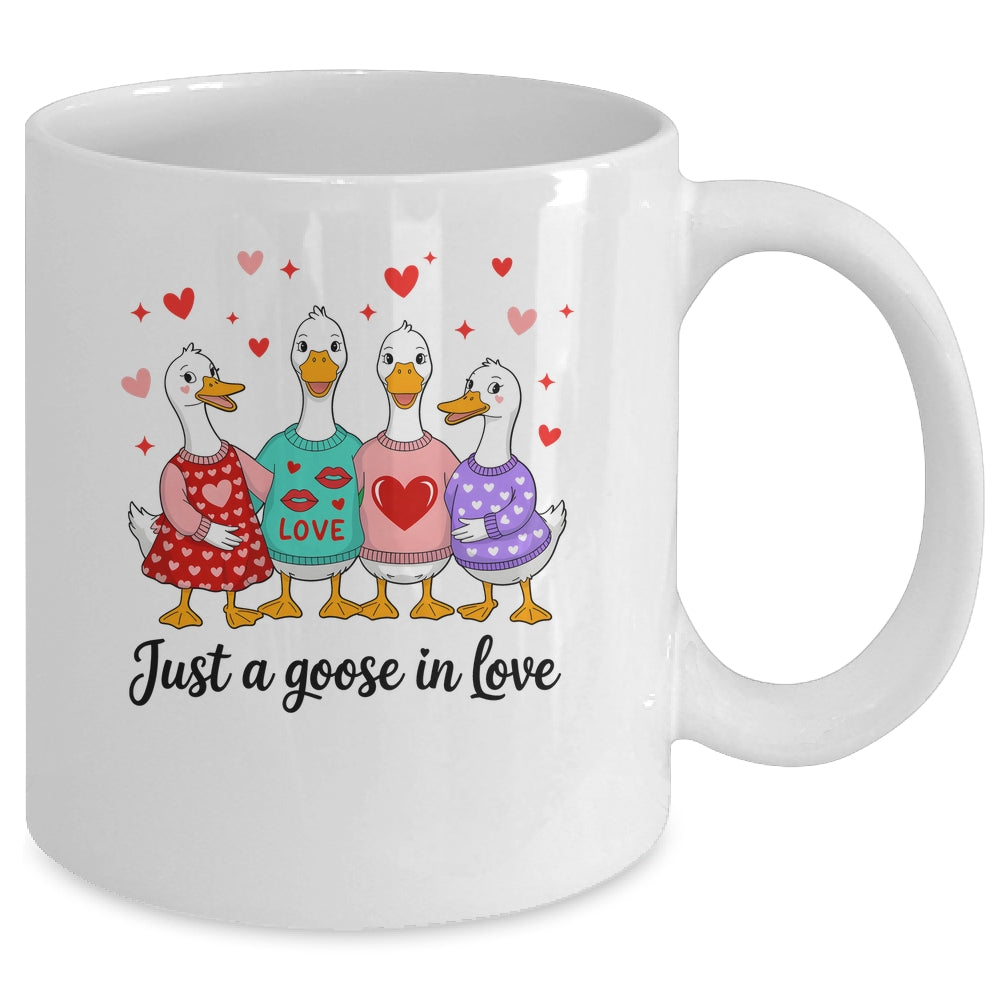 Just A Goose In Love Preppy Valentines Coquette Funny Mug | teecentury