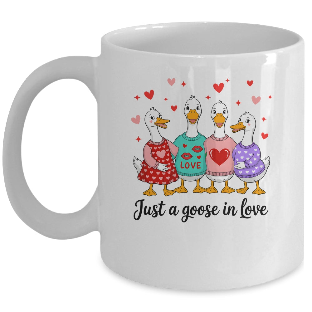 Just A Goose In Love Preppy Valentines Coquette Funny Mug | teecentury
