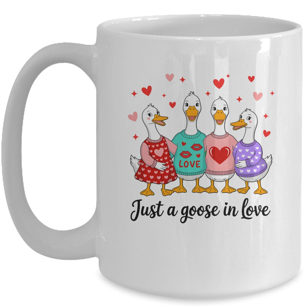 Just A Goose In Love Preppy Valentines Coquette Funny Mug | teecentury