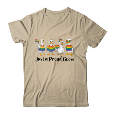 Just A Proud Goose LGBT LGBTQ Pride Rainbow Funny Goose Shirt & Tank Top | teecentury