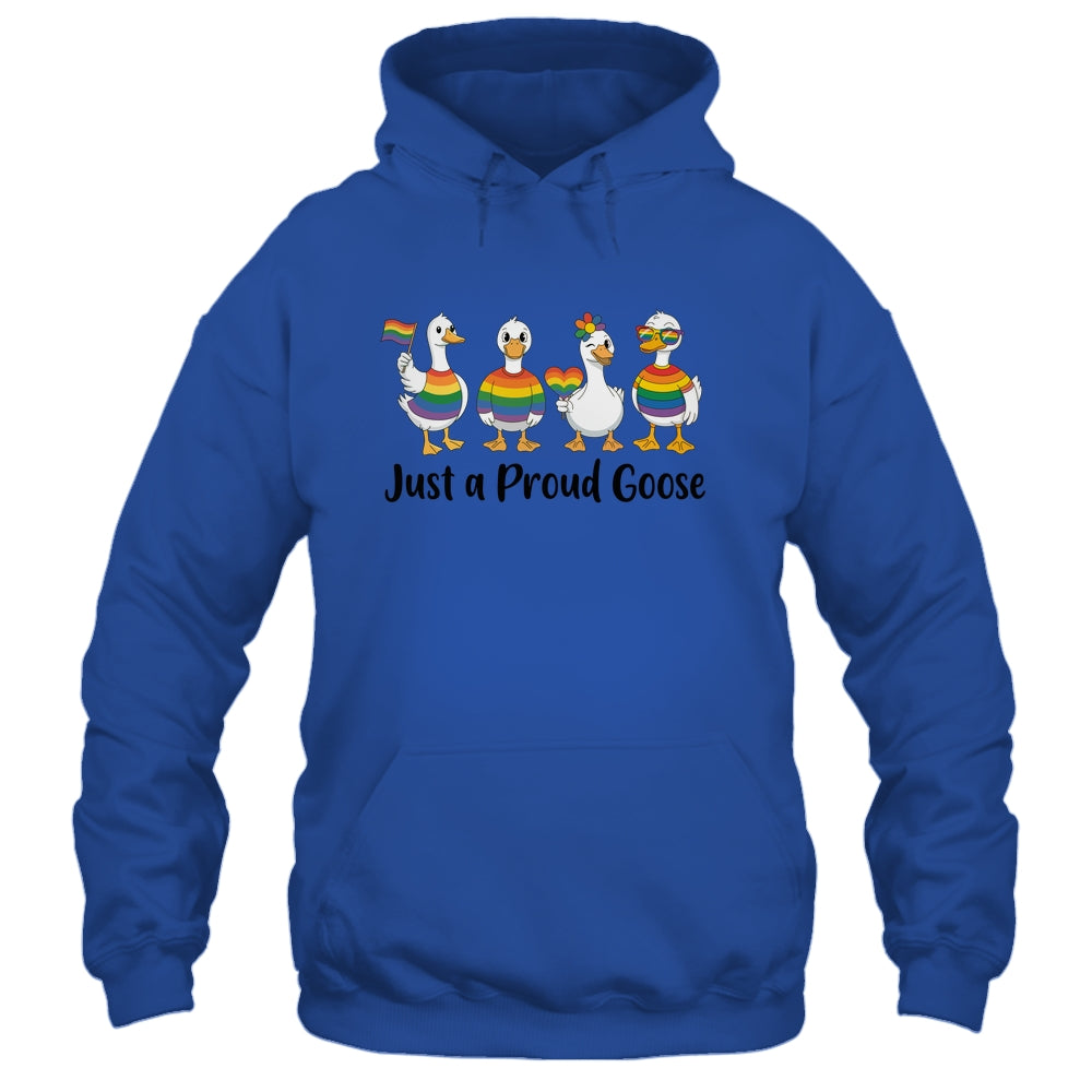 Just A Proud Goose LGBT LGBTQ Pride Rainbow Funny Goose Shirt & Tank Top | teecentury