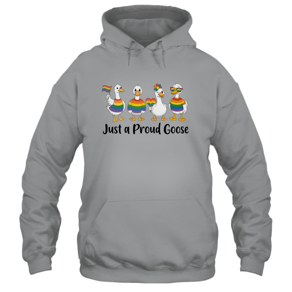 Just A Proud Goose LGBT LGBTQ Pride Rainbow Funny Goose Shirt & Tank Top | teecentury