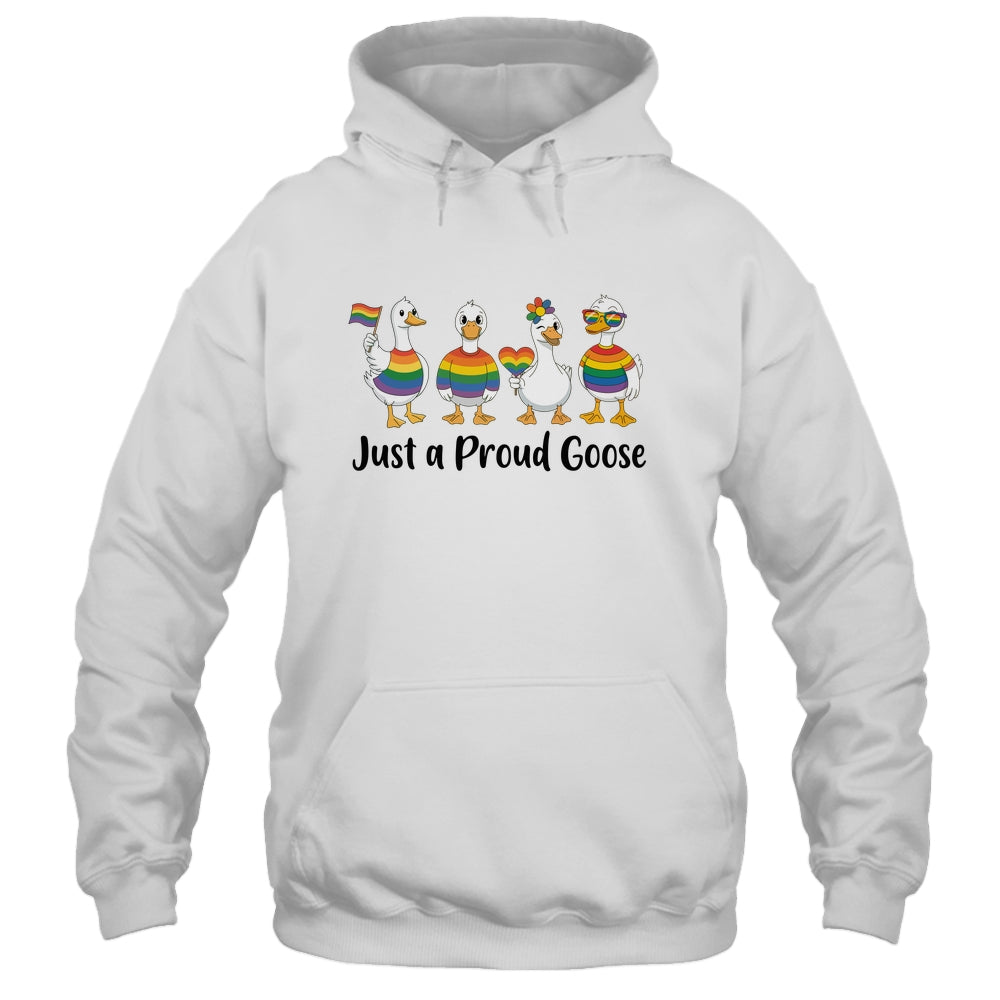 Just A Proud Goose LGBT LGBTQ Pride Rainbow Funny Goose Shirt & Tank Top | teecentury