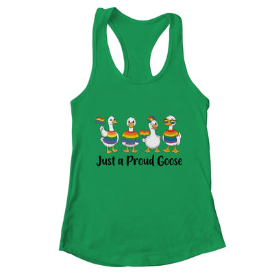 Just A Proud Goose LGBT LGBTQ Pride Rainbow Funny Goose Shirt & Tank Top | teecentury