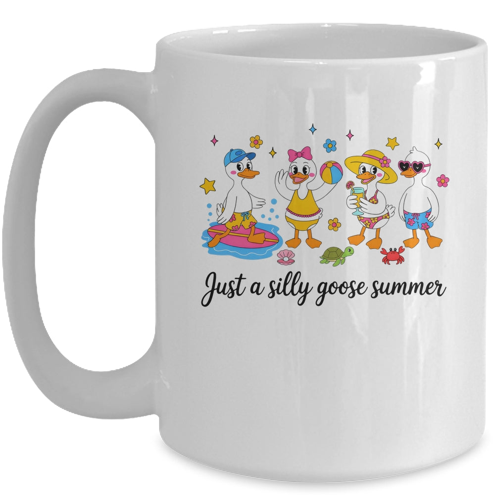 Just A Silly Goose Summer Girls Beach Vibes Cute Funny Goose Mug | teecentury