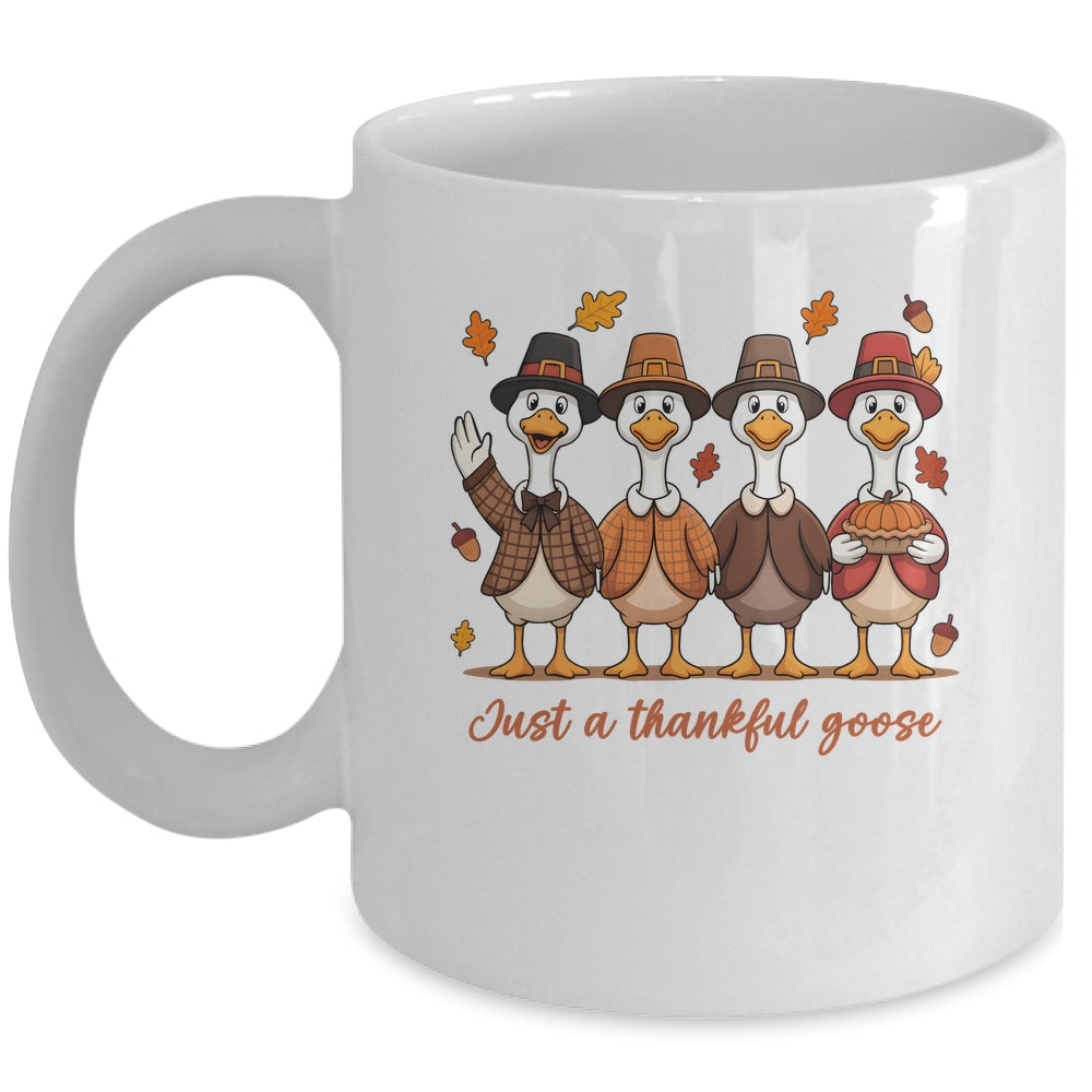 Just A Thankful Goose Thanksgiving Friendsgiving Family Mug | teecentury