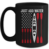 Just Add Water Funny Kayak Kayaking Kayaker American Flag Mug | teecentury