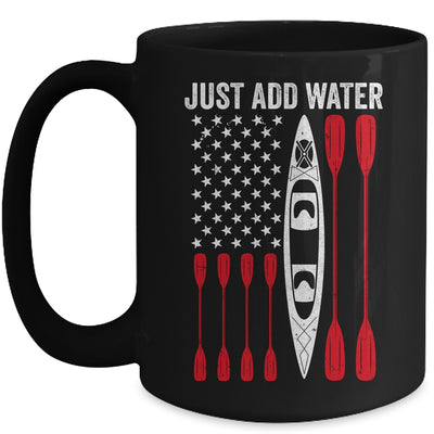 Just Add Water Funny Kayak Kayaking Kayaker American Flag Mug | teecentury