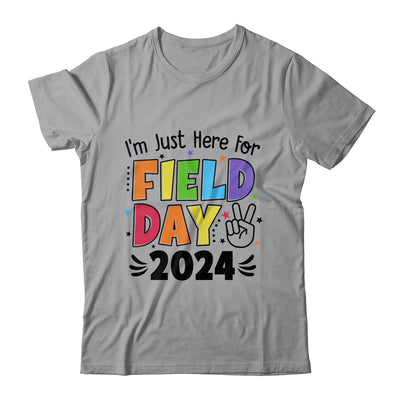 Just Here For Field Day 2024 Peace Sign Teacher Students Shirt & Hoodie | teecentury