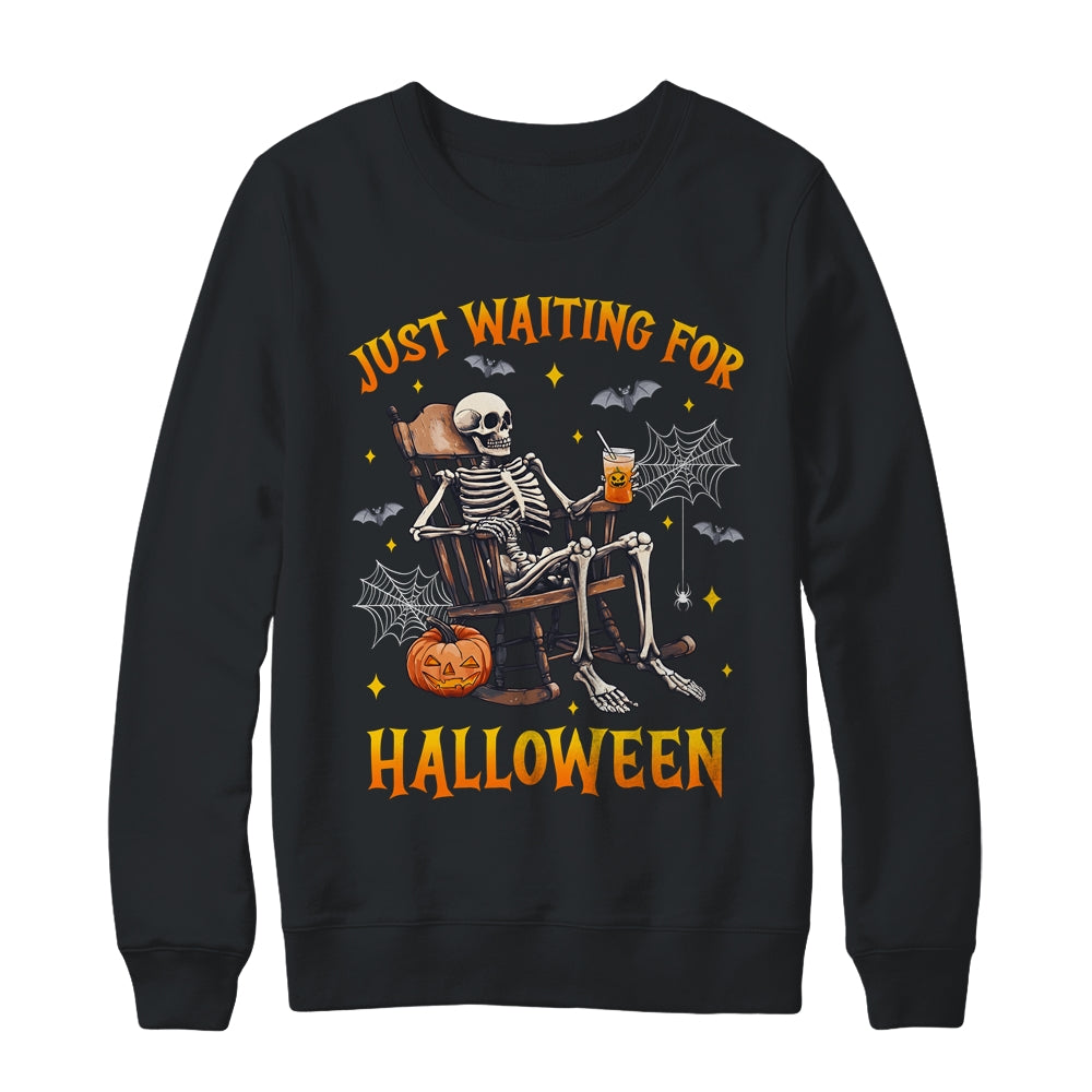 Just Waiting For Halloween Skeleton Costume Party Matching Shirt & Sweatshirt | teecentury