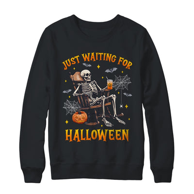 Just Waiting For Halloween Skeleton Costume Party Matching Shirt & Sweatshirt | teecentury