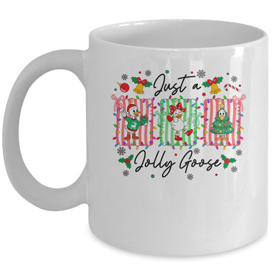 Jut A Jolly Goose Christmas Retro Funny Santa Goose Cute Mug | teecentury