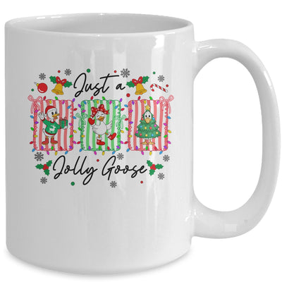 Jut A Jolly Goose Christmas Retro Funny Santa Goose Cute Mug | teecentury