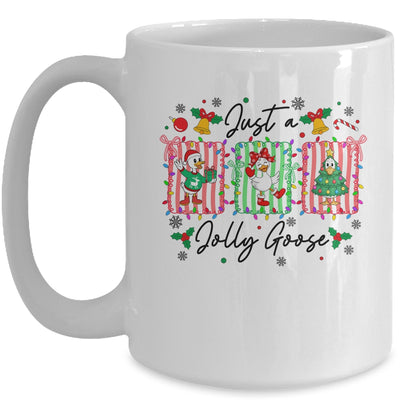Jut A Jolly Goose Christmas Retro Funny Santa Goose Cute Mug | teecentury