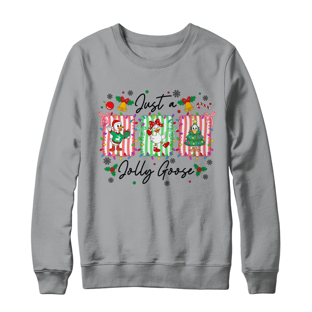 Jut A Jolly Goose Christmas Retro Funny Santa Goose Cute Shirt & Sweatshirt | teecentury