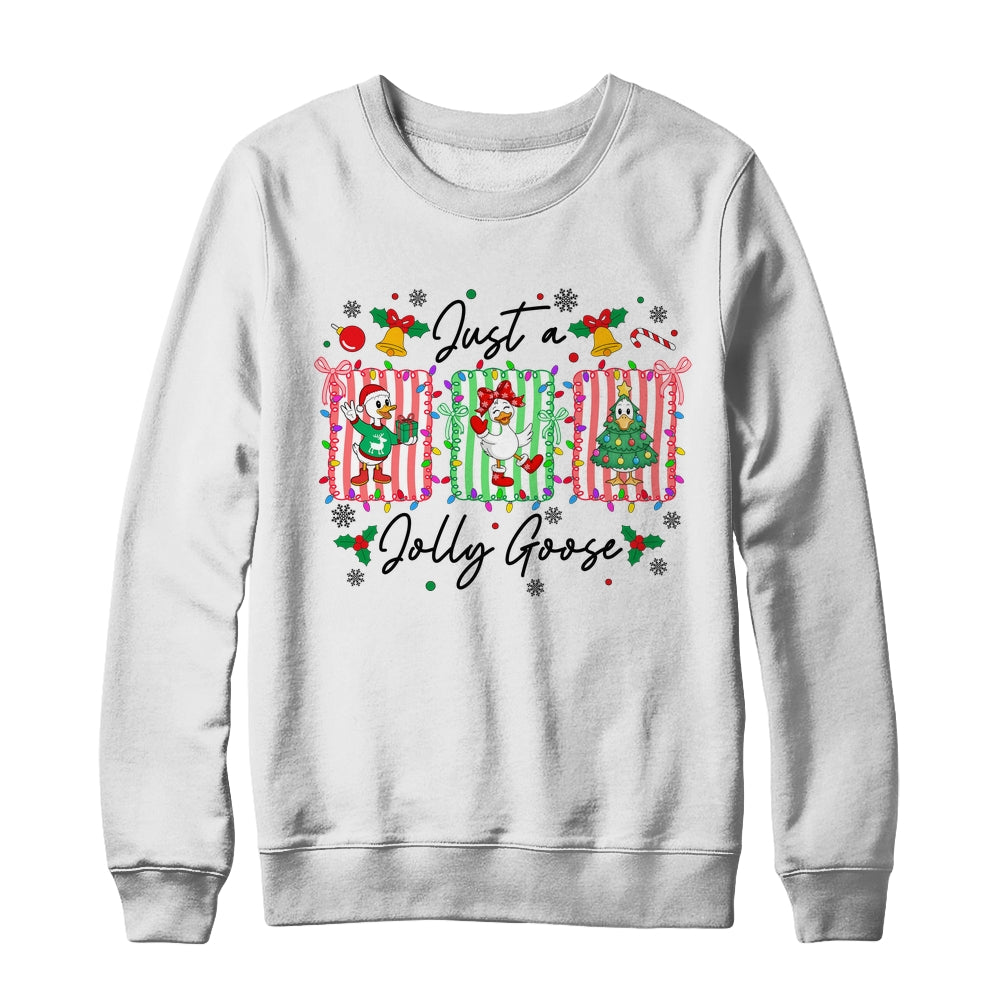Jut A Jolly Goose Christmas Retro Funny Santa Goose Cute Shirt & Sweatshirt | teecentury