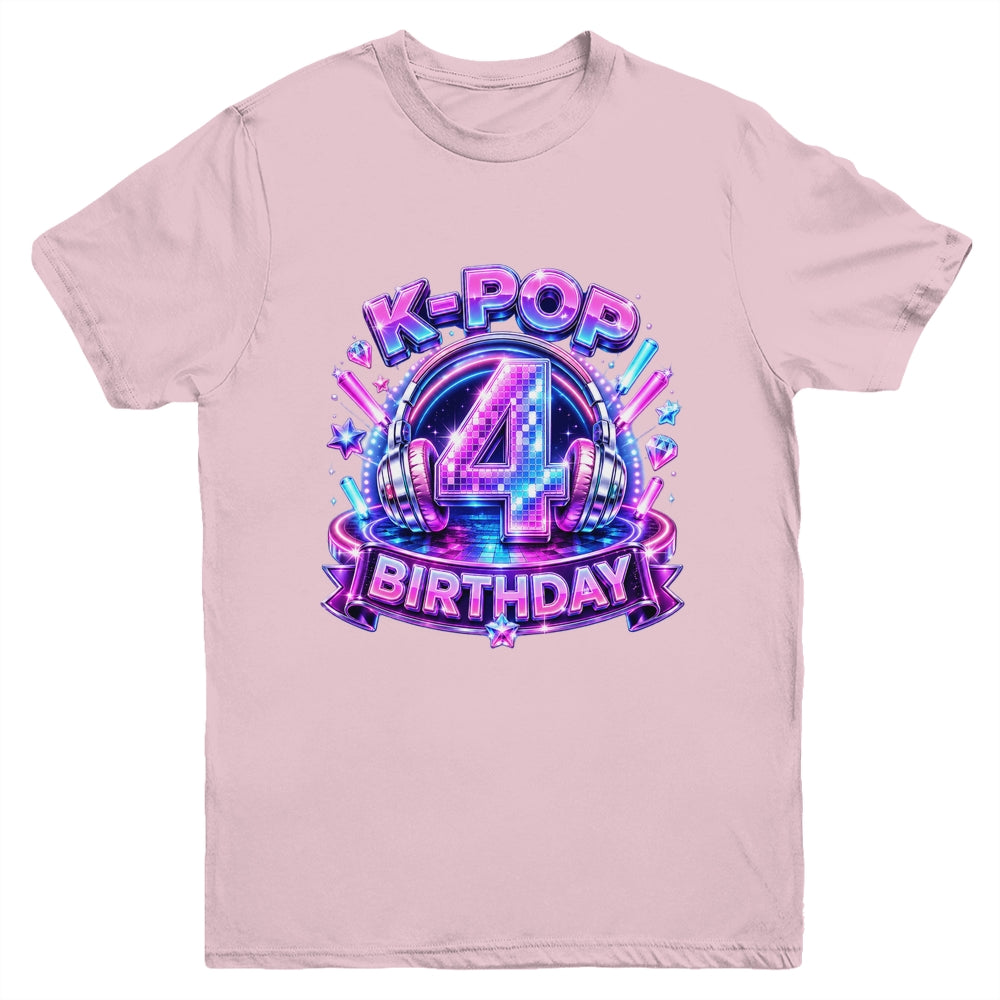 K-Pop 4Th Birthday Girl Kpop 4 Year Old Korean Music Lovers Youth Shirt | teecentury