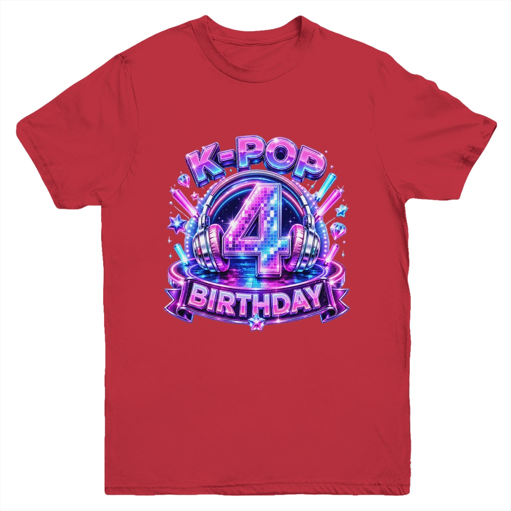 K-Pop 4Th Birthday Girl Kpop 4 Year Old Korean Music Lovers Youth Shirt | teecentury